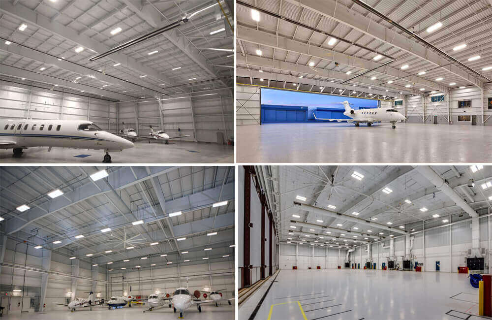 steel structure aircraft hangar