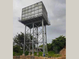 Painted / Galvanized elevated steel water tank tower